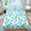 Family Bedding Single Double Bed Full Size Plant Printing Series Bedding Leaf Pattern Pillowcase and Quilt Cover Washable Home Decoration