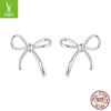 Simple S925 Sterling Silver Stud Earrings Women, Versatile Princess Style Whole Body Silver Stud Earrings