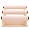 Bracelet Holder 3 Tier Detachable Jewelry Display Stand with Wooden Tray for Watch Home Shop Pink