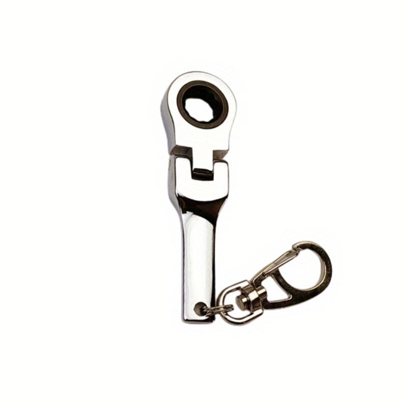 Portable Keyring 10mm Ratchet Wrench Mini Shaped JDM Metal Racing Keychain Key Chain Ring Keyring Car Accessories