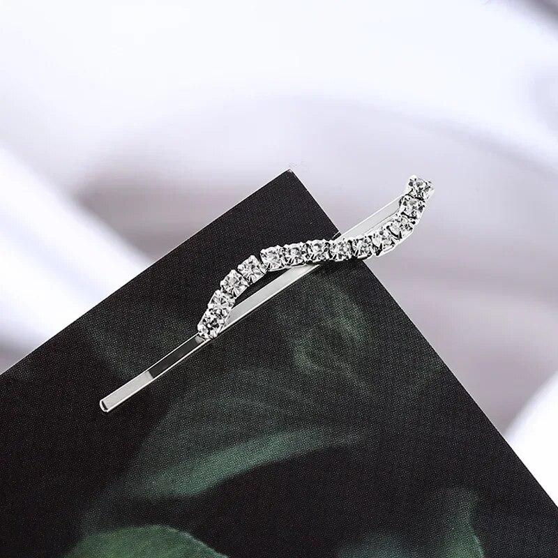 5 шт., металлические заколки для волос с блестящими стразами для женщин, модные простые золотые, серебряные заколки для волос, аксессуары для волос для девочек, заколки, ювелирные изделия