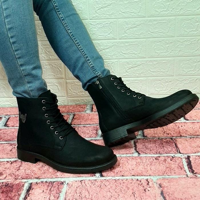 VOYAGER 3517 Черные мужские ботинки из натуральной кожи на молнии