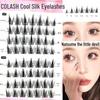 Silky Airy Thin Stem Natural Cartoon Eyelashes - Segmented Cluster Lashes for a Light Summer Look