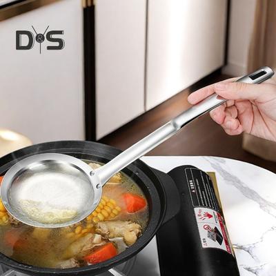 Ложка для сбора жира в горячем горшке, мелкоячеистое сито из нержавеющей стали, пенный фильтр, масляный фильтр для отделения плавающего жира, ковш-дуршлаг с длинной ручкой