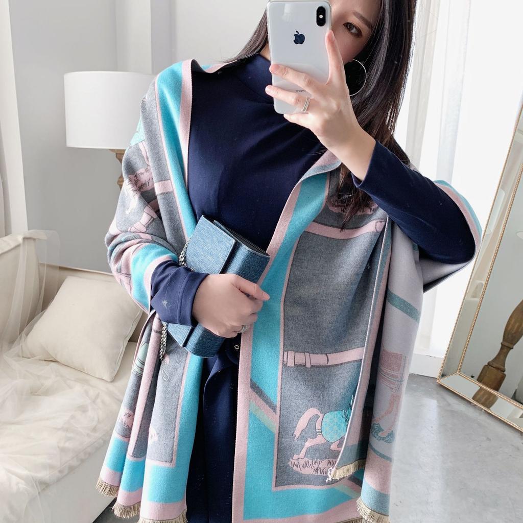 Winter Cashmere Scarf Lady Design Luxury Brand Warm Pashmina Blanket Wraps Women Shawl Female Decoration Thick Foulard