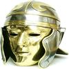 Roman Imperial Gallic Face Helmet In 18 Gauge Mild Steel with Brass Fitting and Mask