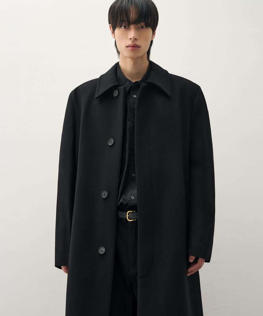 Draw Fit Premier Wool Balmacaan Chester Coat [Black]