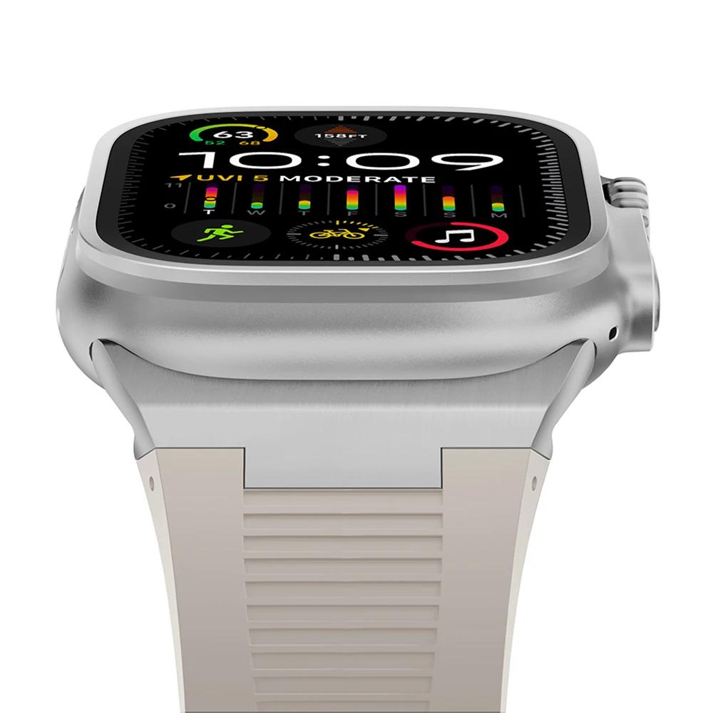 Мягкий силиконовый ремешок для Apple Watch Ultra 3 2 49 мм 46 мм 45 мм 44 мм Резиновый браслет для IWatch Серии 11 10 9 8 7 6 5 SE 3 2 Браслет