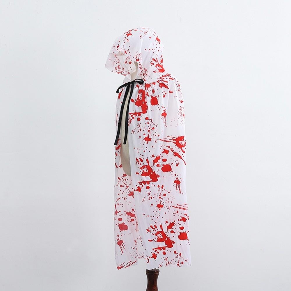 Костюм на Хэллоуин с пятнами крови, реквизит для косплея, клетчатая накидка с паутиной, День всех святых