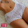 2PCS/Set High Waist Sexy Women Floral Lace Panties Lingerie Brief Girl Panty S-XL Underpants Female Underwear Intimates