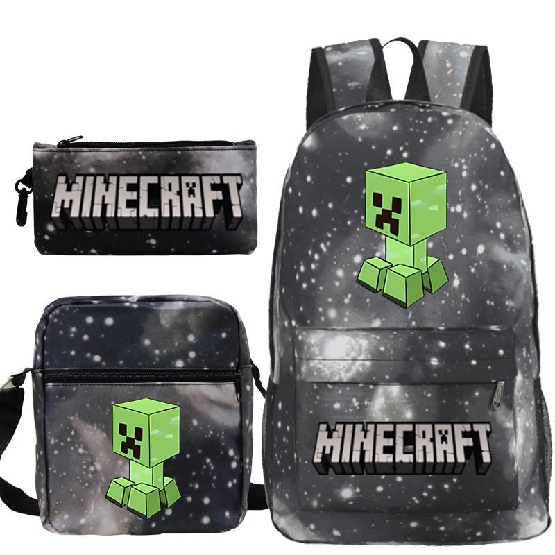 Школьная сумка для детей с принтом Minecraft, сумка через плечо, пенал для канцелярии, набор рюкзаков для студентов