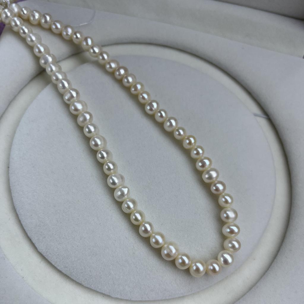 1 нить, фиолетовые, розовые, белые натуральные пресноводные жемчужные бусины для изготовления ювелирных изделий, поделок DIY (Бусины 7-8 мм, Длина 36 см)