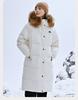Kappa long down jacket, new women's winter hooded down jacket, cold resistant bread jacket