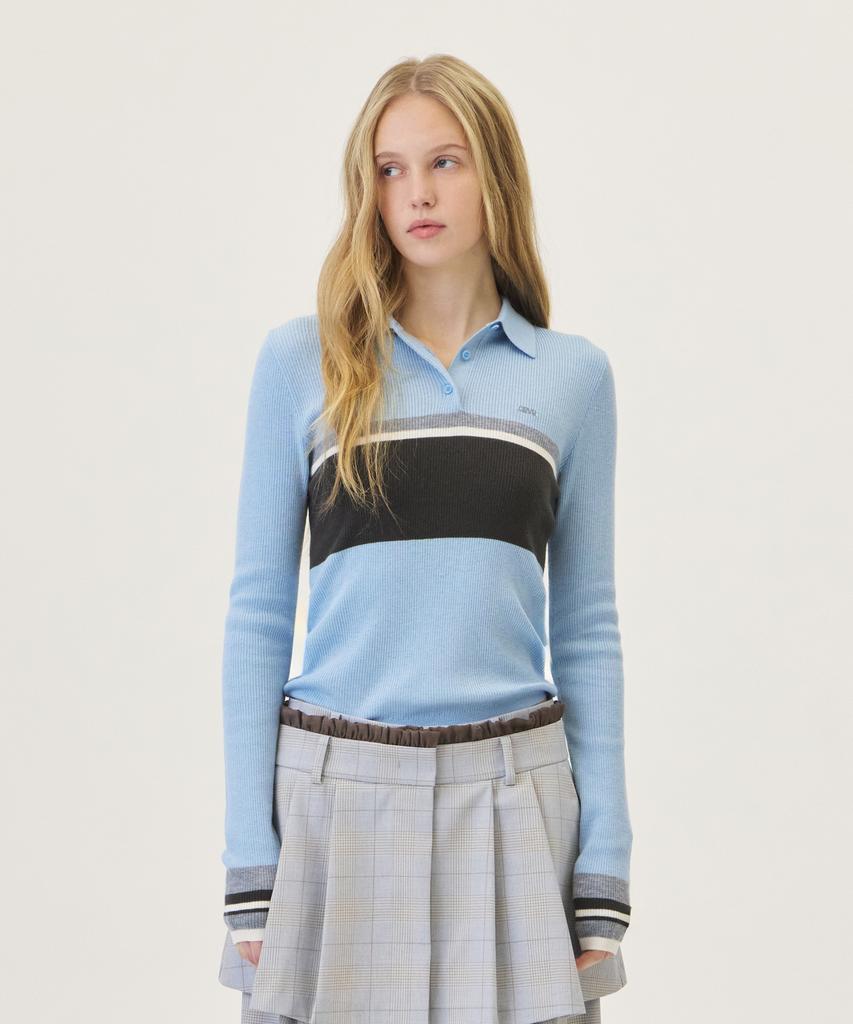 GROVE Velin Collar Knit (Light Blue)