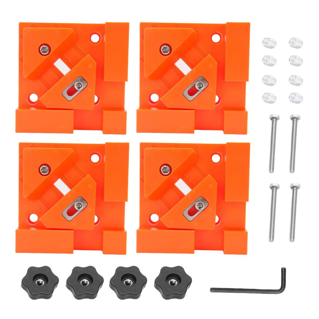 4PCS Woodworking Box Clamps Squares 90 Degree Right Angle Adjustable Stainless Steel Corner Clamping Tool Orange Corner Clamps