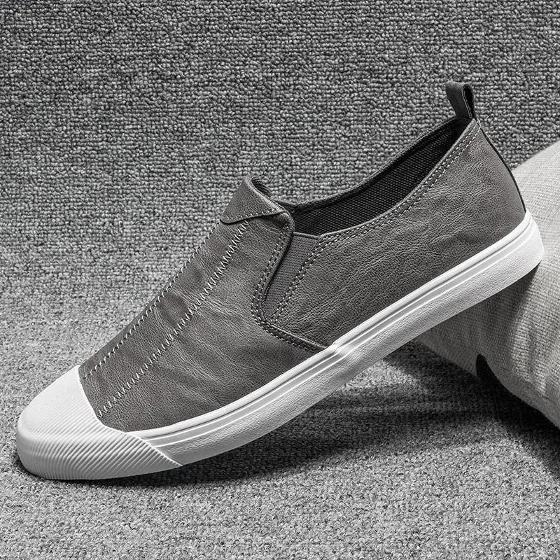 Повседневная обувь на плоской подошве, кожаные туфли без застежек для мужчин, новинка, классическая оригинальная обувь, распродажа, корейский стиль, коровья кожа