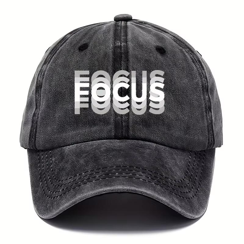The FOCUS baseball cap is adjustable breathablehand-washedsuitable for both Unisex and WomenIt is breathable and adjustable