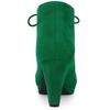 Allegra K Women's Lace-Up Platform Block Heel Ankle Boots, Green, Size 25.0cm, Party/Halloween Gift