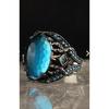 Aqua Marine Stone 925 Sterling Silver Men's Ring
