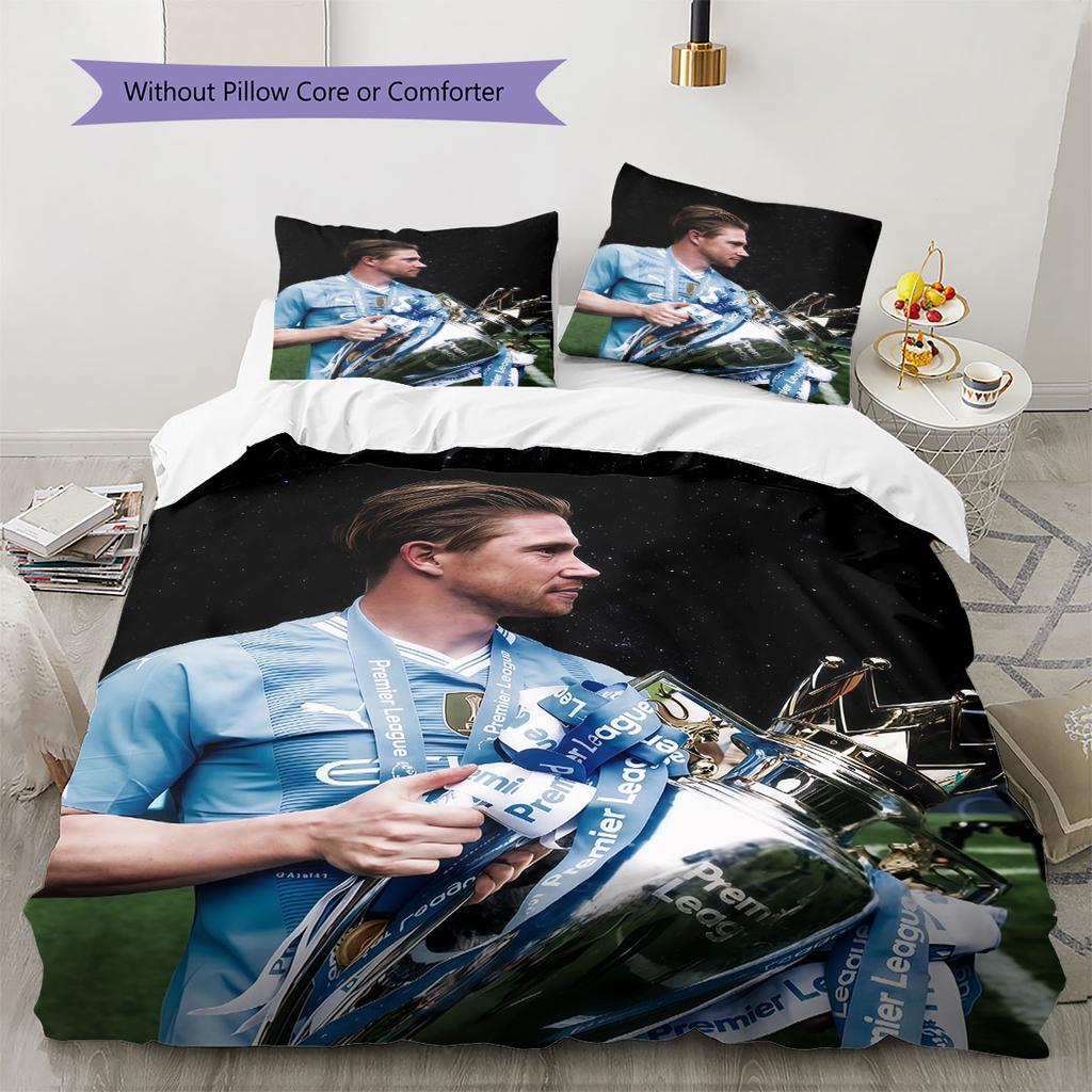 Kevin De Bruyne Pattern Bedding Home Decoration Birthday Gift (1 * duvet cover + 2 * pillowcase, without core),fan merchandise.