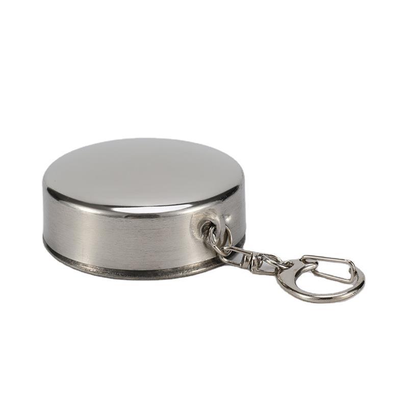 Stainless Steel Folding Cup With Keychain Portable Retractable Telescopic Cups