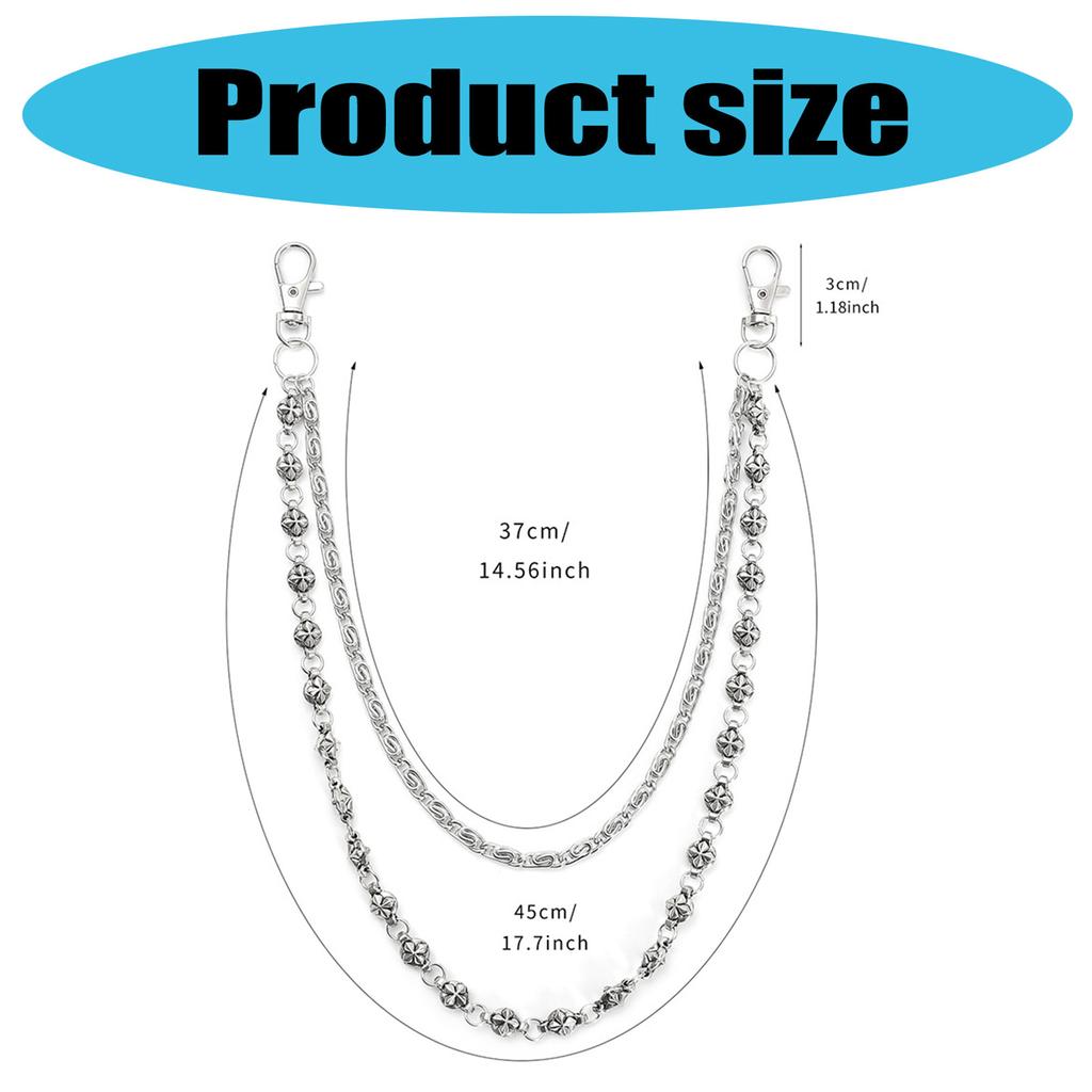 Дерзкий панк стритвир хип-хоп джинсовая цепочка унисекс двухслойный поясной аксессуар ручной работы боди-украшение для женщин мужчин