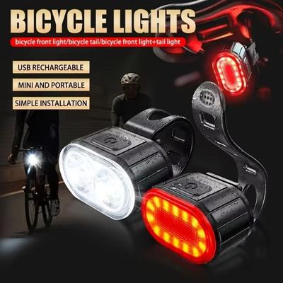 Warning Light Bike Warning Lamps Waterproof Cycling Flashlights Rechargeable Bike Lights  Cycling