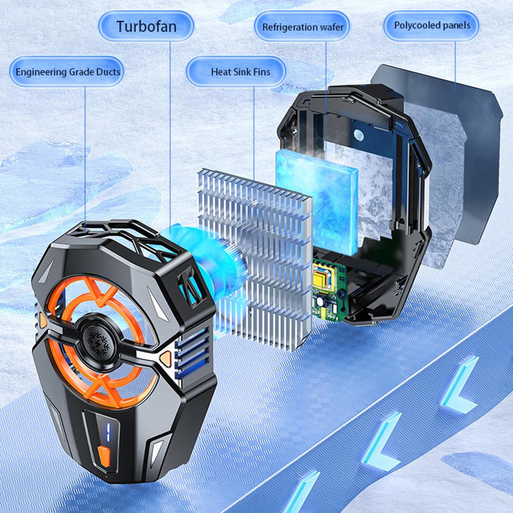J20 Cell Phone Heat Sink 3 Adjustable Temperature Levels Cooling Fan with 68-89mm Clip Display Screen