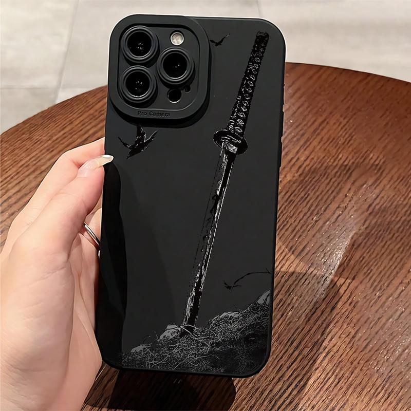Для iPhone 17 16 15 14 13 12 11 Pro Max Чехол Меч Креативный Узор Защитная Крышка Для iPhone XS Max XR 7 8 Plus 16e Funda