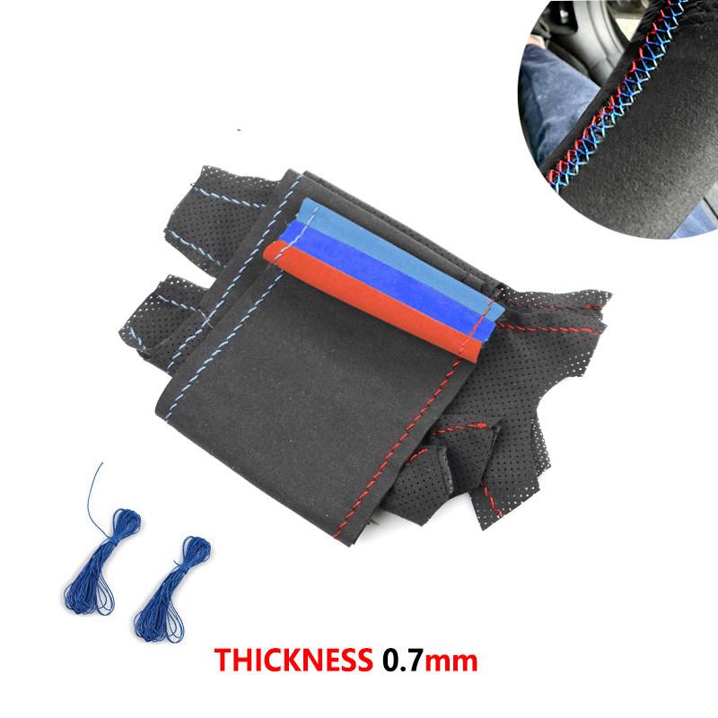 Замшевый кожаный чехол на руль автомобиля для BMW M Sport 1 3 серии E81 E82 E87 E88 M3 E90 E92 E93 2008-2013 X1 E84 2011