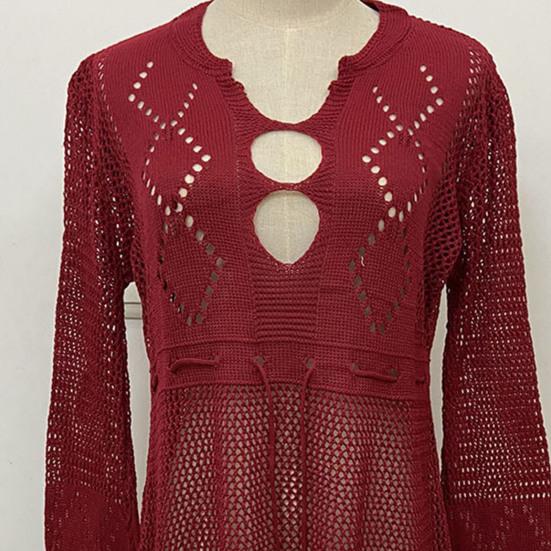 Сексуальное пляжное платье с длинным рукавом и защитой от солнца, однотонное пляжное платье с расклешенными рукавами для бассейна