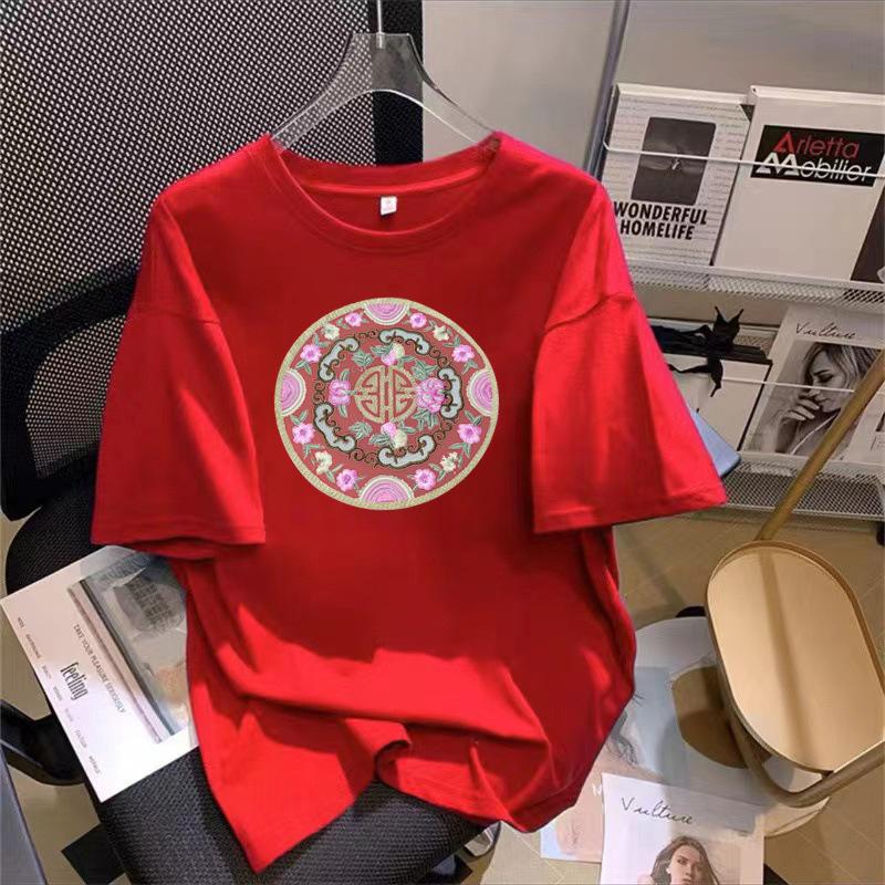 VEZFAA Женские модные повседневные летние весенние блузки и рубашки с цветочным узором и коротким рукавом с круглым вырезом