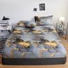 Soft Bed Sheet With Elastic Band Fitted Sheet Home Mattress Protector Printed Bed Cover(No Pillowcase)