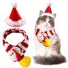 CANPLUS Набор Рождественская Шапка Шарф для Собаки Кошки Одежда для Кошки Одежда для Собаки Мелкие Собаки Защита от Холода Одежда Санты Милые Товары для Питомцев Костюм Подарок