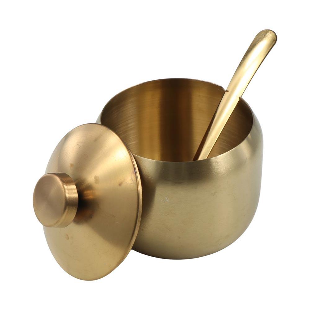 Stainless Steel Storage Jar Gold Silver Seasoning Pot Useful Small Condiment Container Restaurant