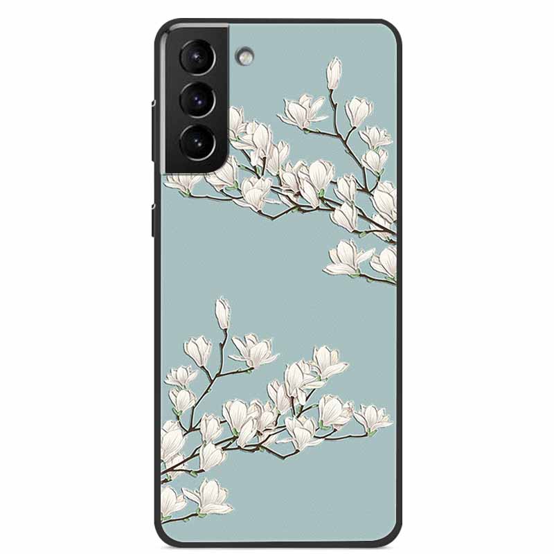 3D тиснение для чехла Samsung Galaxy S21 Ultra Plus FE, чехол из мягкого силикона с цветочным рисунком для Funda, милый кот Galaxy S22 Ultra Plus