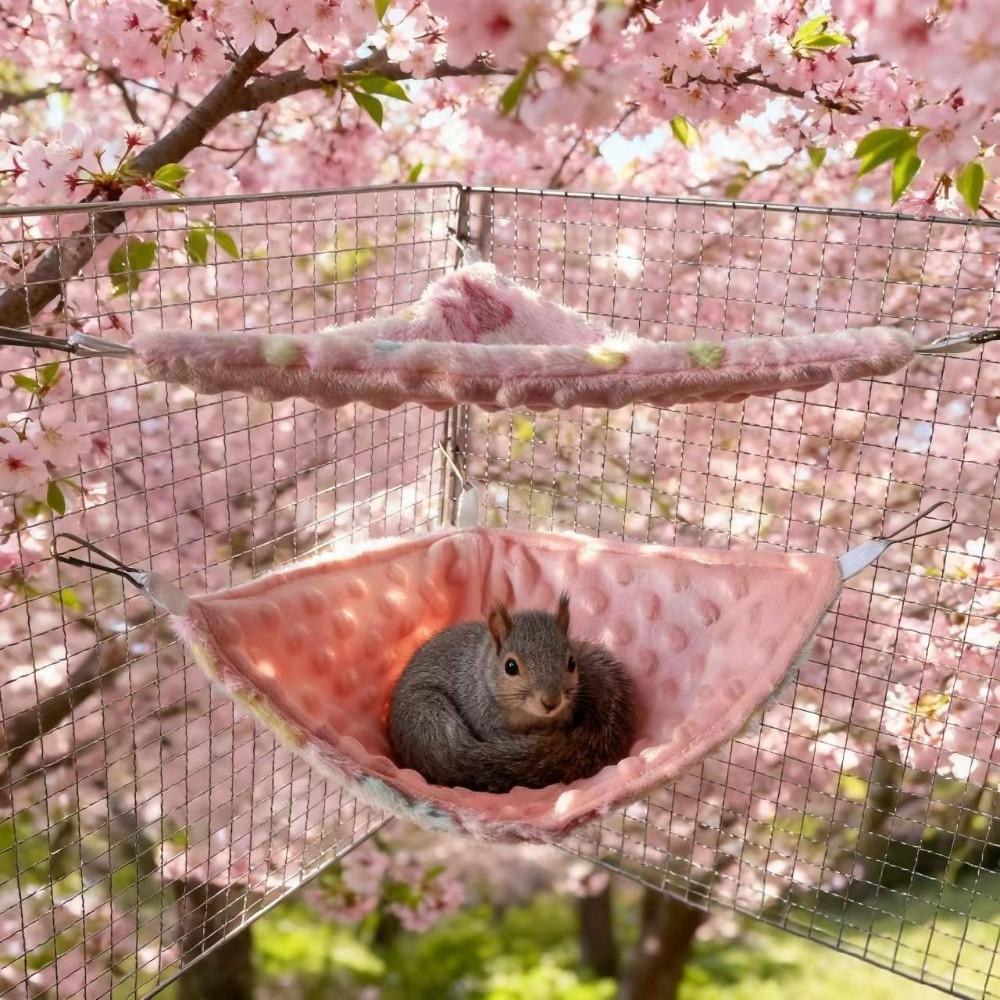 Warm Parrot Cage Hammock Soft Hanging Squirrel Bed Portable Bird Sleeping Bag  For Sugar Glider