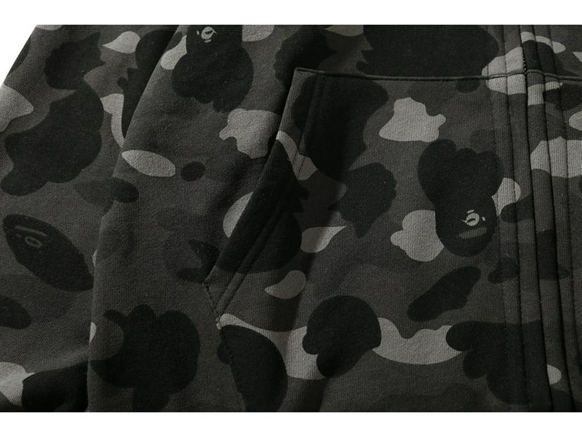 Мужская зимняя двойная толстовка с капюшоном, куртка на молнии, камуфляж, акула, голова тигра, плюшевая