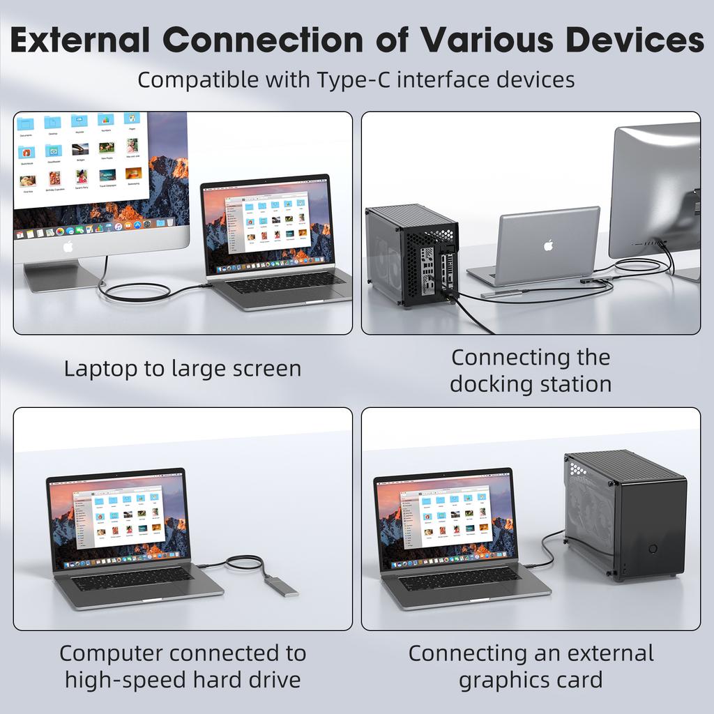 Кабель данных Thunderbolt 5 120 Гбит/с 240 Вт 16K Совместим с Thunderbolt 4 USB4 Полнофункциональная передача Быстрая зарядка