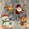 New Christmas Decoration Santa Elf Static Stickers Party Decoration Snowflake Glass Stickers