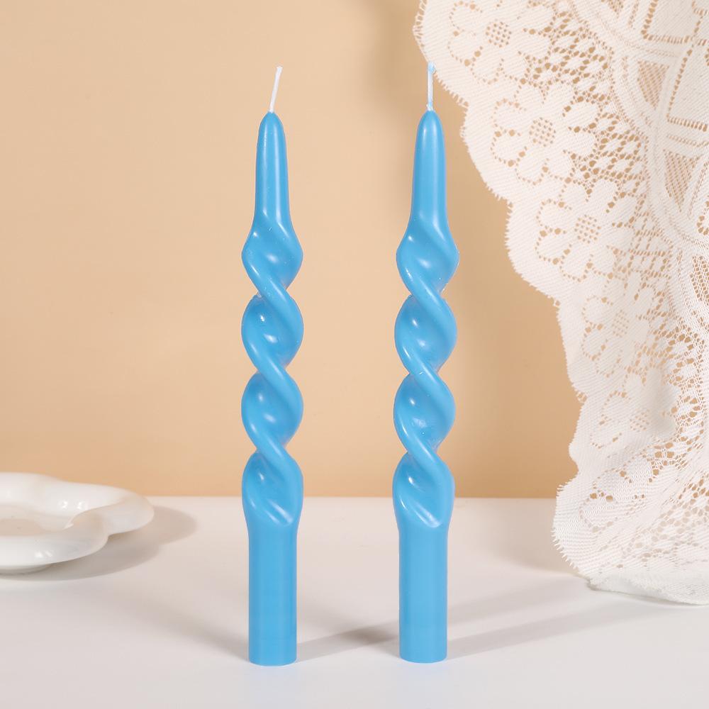 10-дюймовая Классическая Цветная Резьбовая Длинная Свеча Домашняя Креативная Без запаха Витая Восковая