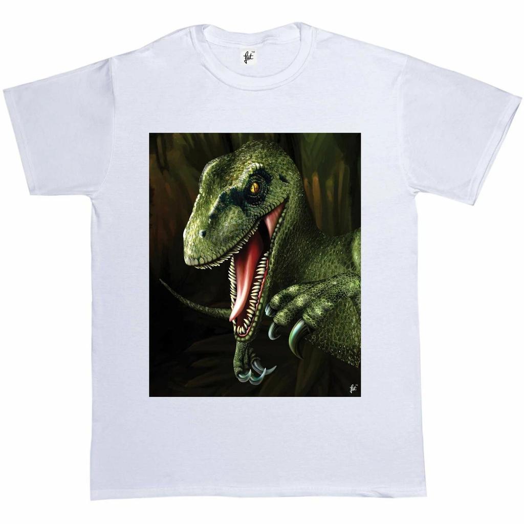 Scary Jurassic Raptor Velociraptor Dinosaur Mens T-Shirt