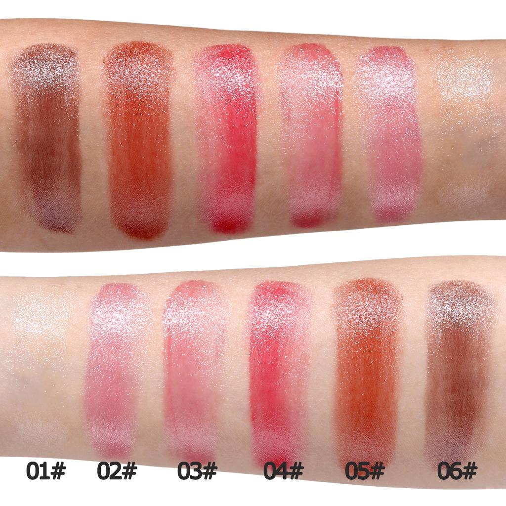 6pcs Glow Tinted Lipstick Set, Moisturizing Shimmer Lip Balm, Long Lasting Glossy Lipstick Makeup for Radiant Complexion