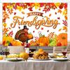 Happy Thanksgiving Banner - Fall Thanksgiving Party Supplies Autunm Harvest Pumpkin Background Banner Indoor Outdoor Decoration for Fall Birthday