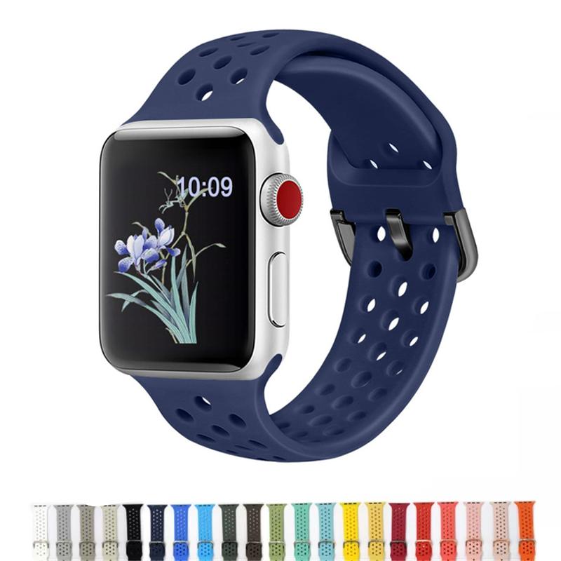 Силиконовый ремешок для Apple Watch Band 49 мм, 41 мм, 45 мм, 40 мм, 44 мм, 38 мм, 42 мм, эластичный ремень, ремешок для часов, браслет IWatch 3, 5, 6 SE, 7, 8 Ultra