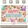 2D Pastel Floral Butterfly Backdrop Happy Birthday for Girls Themed Photo Booth Background