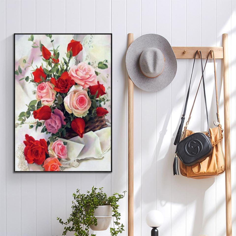 Painting Diy Diamond Flower 5d Vase Rhinestone Picture Full Diamond Embroidery Mosaic Gift Furniture Decoration Cross Stitch Kit