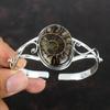 Ammonite Fossil Gemstone Cuff Bracelet 925 Sterling Silver Bangle Adjustable Cuff Bracelet Handmade Bangle Gifts For Him Birthstone Jewelry