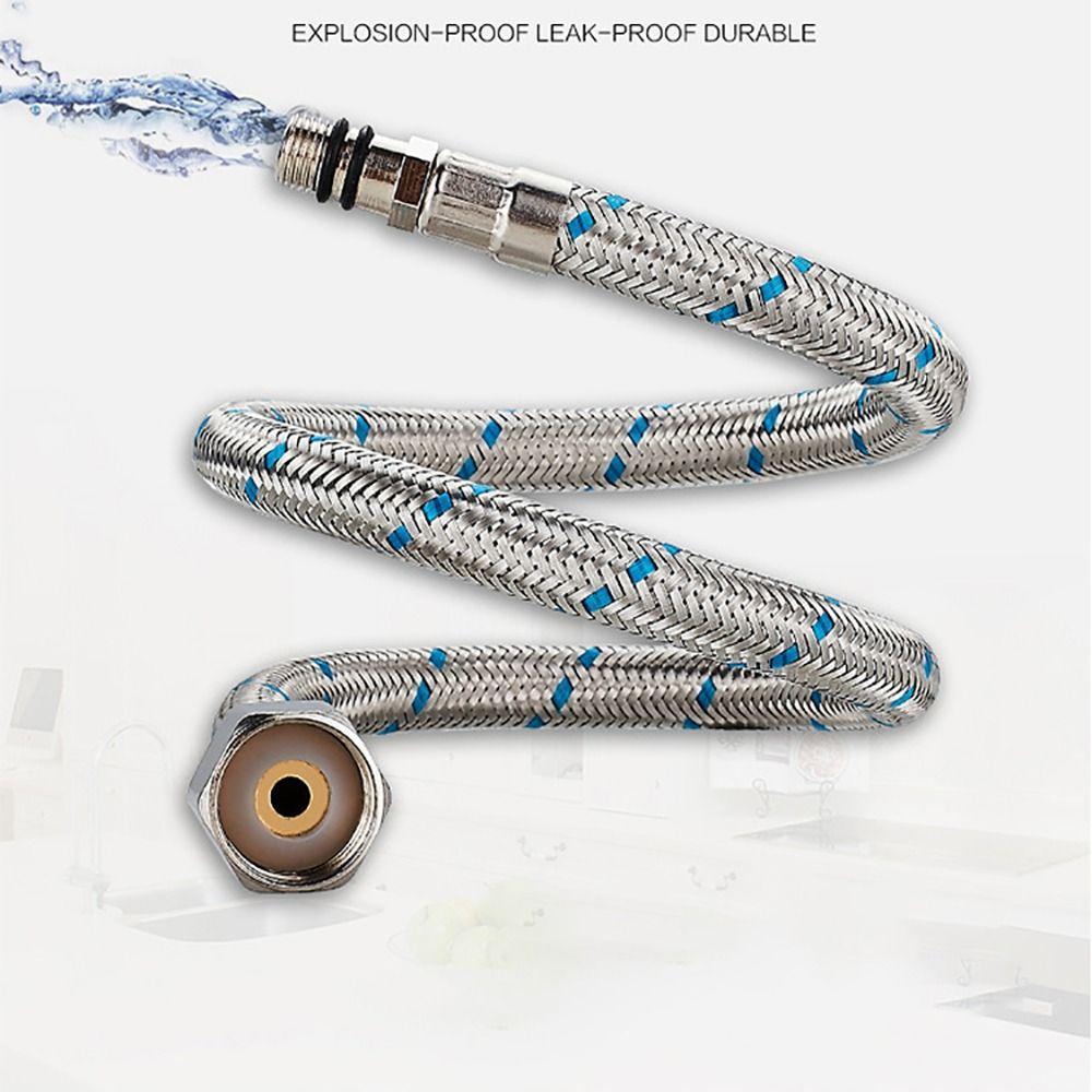 1Pair Stainless Steel Woven Faucet Connector Basin Plumbing Hoses Bathroom