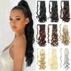 Synthetic Long Wavy Ponytail Extensions Wrap Around Hair Ponytails Wavy Clip In Hairpieces For Women